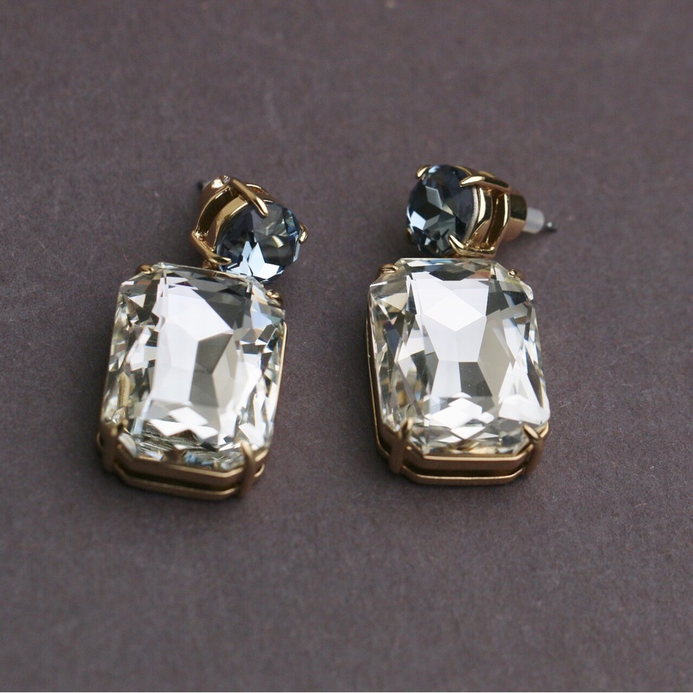 Carolina Herrera CZ Crystal Drop Earrings - Clear